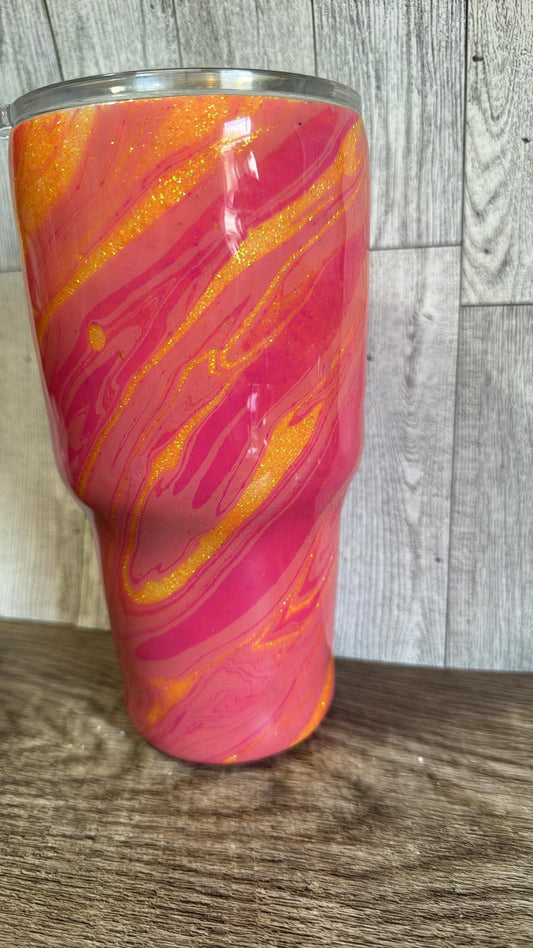 20oz curved hydro dipped resin tumbler