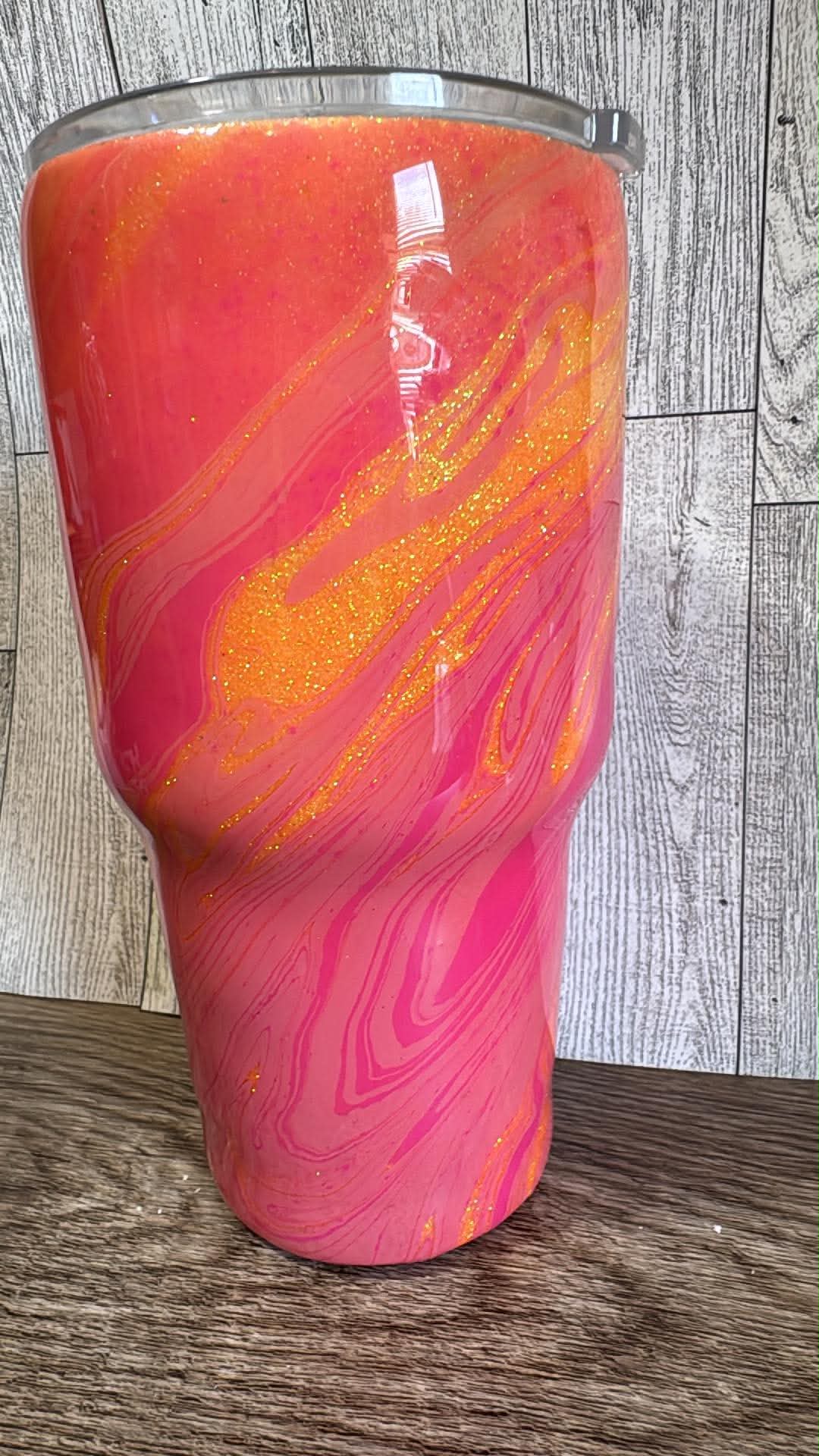 20oz curved hydro dipped resin tumbler