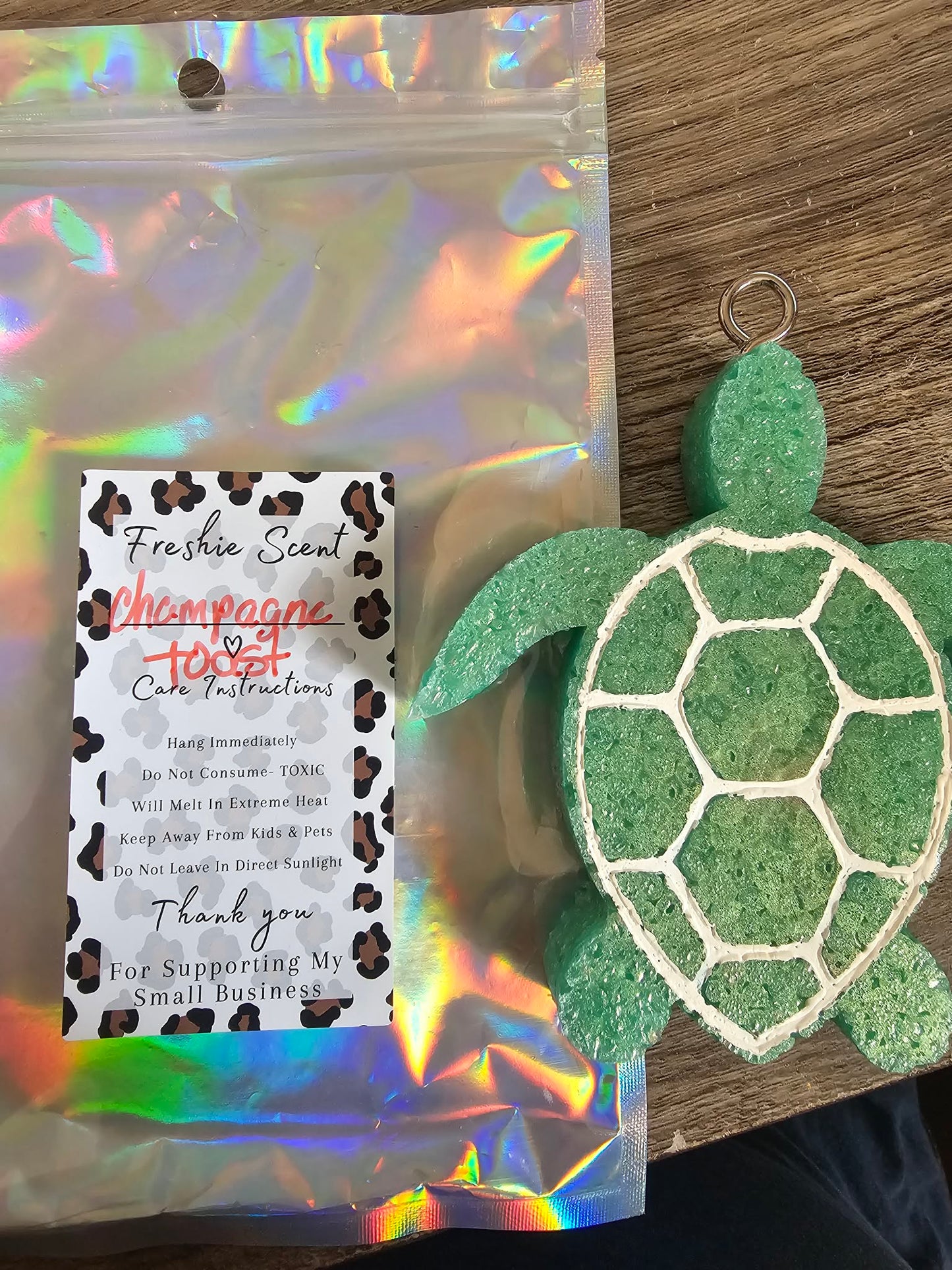 sea turtle scented champagne toast