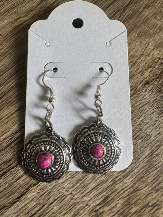 pink stone earrings