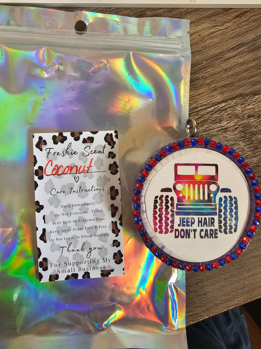 Rhinestoned jeep hair scented coconut