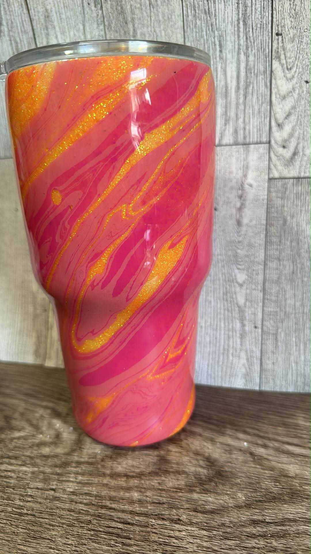 20oz curved hydro dipped resin tumbler