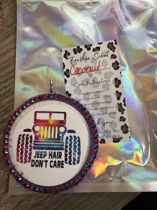 Rhinestoned jeep hair scented coconut