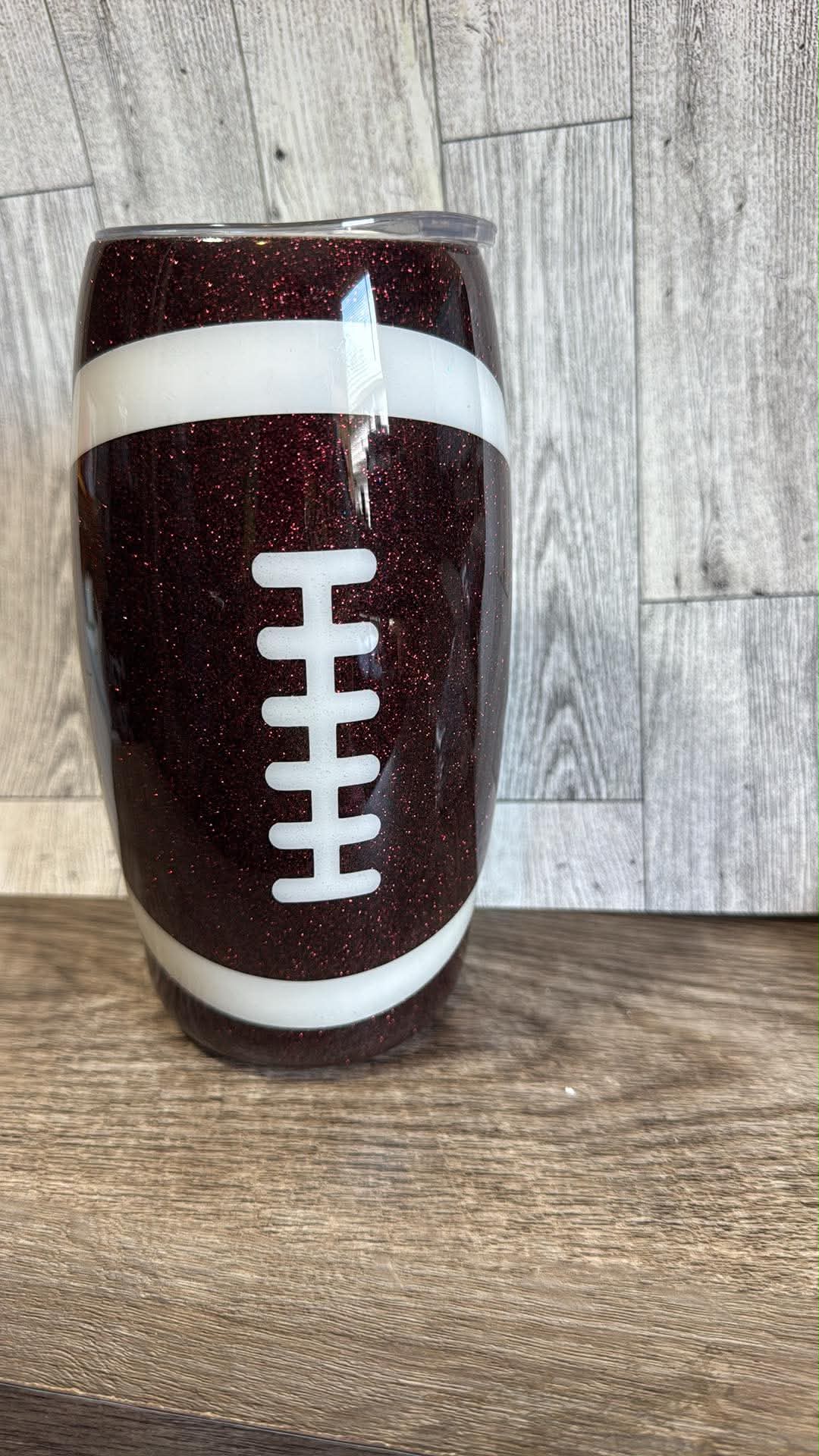 25oz resin football tumbler