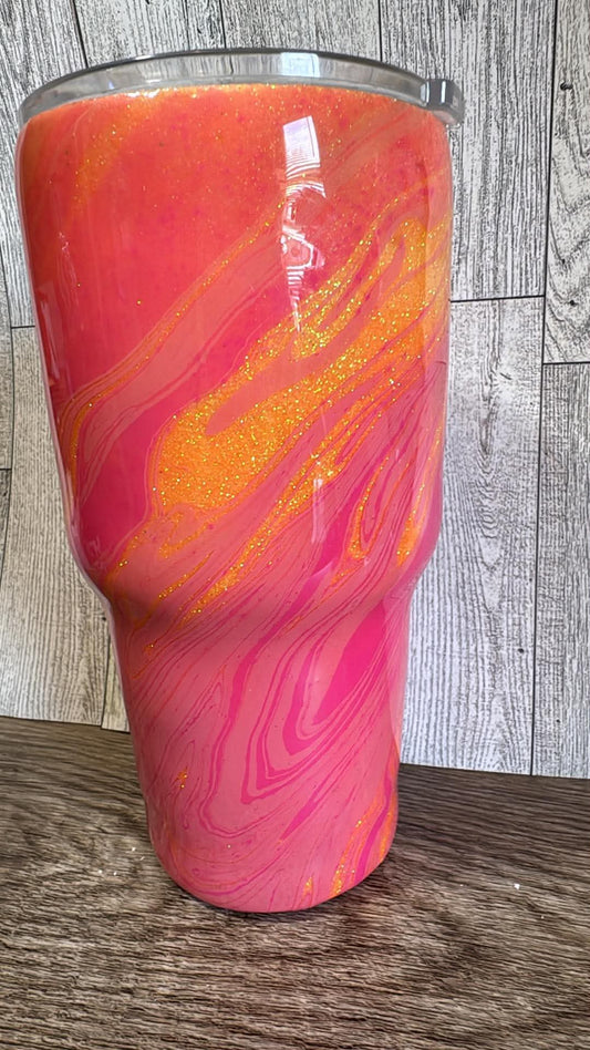 20oz curved hydro dipped resin tumbler