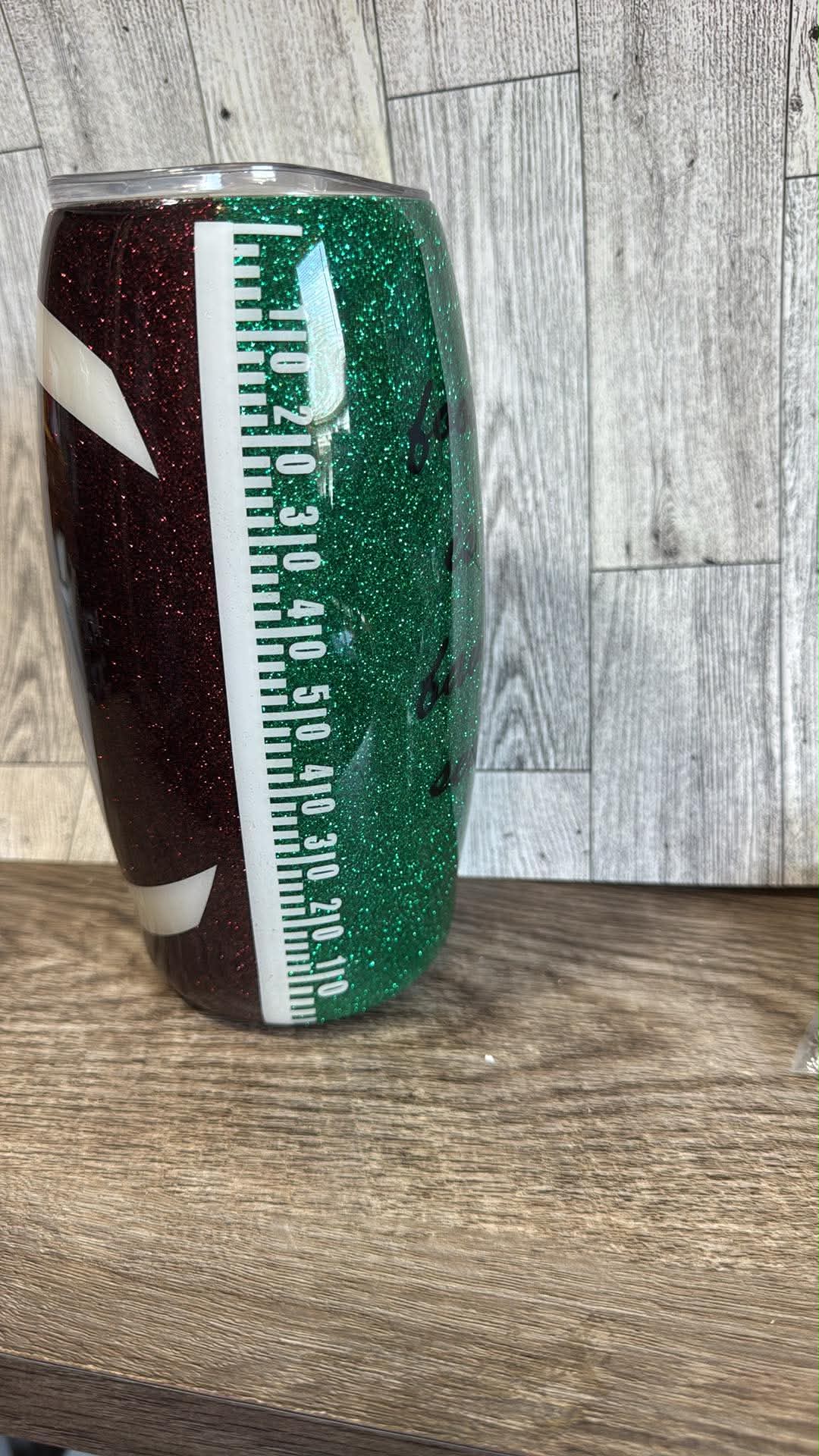 25oz resin football tumbler